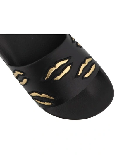 Shop Givenchy Slide Sandals In Black-gold