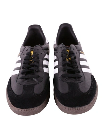 Shop Adidas Originals Samba Leather Sneakers In Black