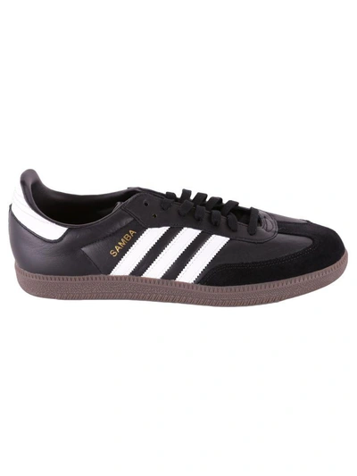 Shop Adidas Originals Samba Leather Sneakers In Black