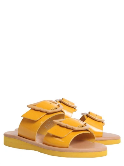 Shop Ancient Greek Sandals Iaso Sandals In Giallo