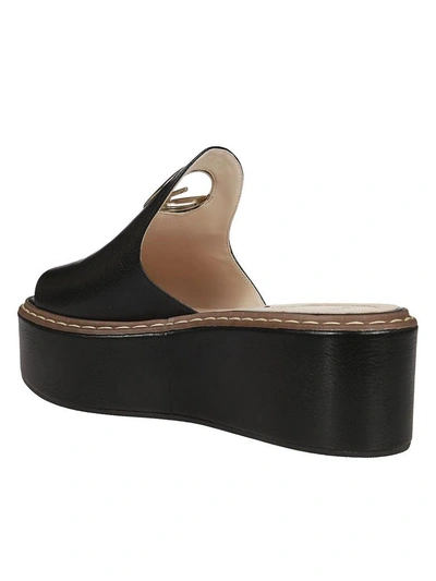 Shop Fendi Platform Logo Sandals