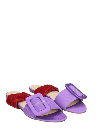 Shop Attico Jole Flat Sandals In Viola