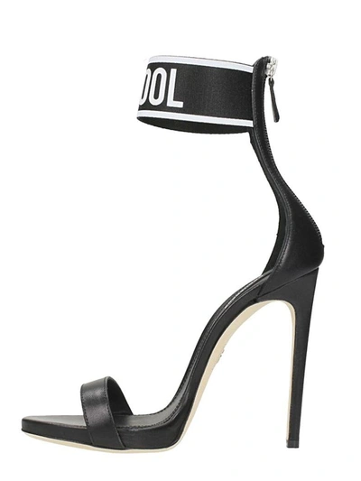 Shop Dsquared2 Be Cool Sandals In Black Leather