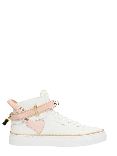 Shop Buscemi Mid Sneakers In White Leather