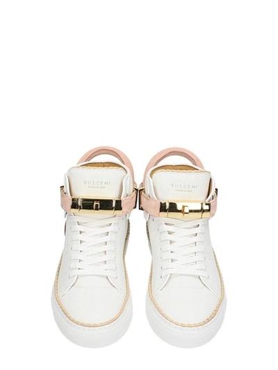 Shop Buscemi Mid Sneakers In White Leather