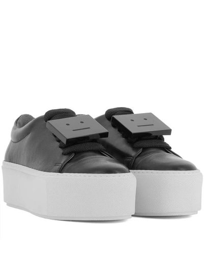 Shop Acne Studios Black Leather Drihanna Sneakers