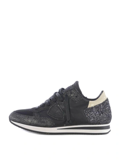 Shop Philippe Model Sequin Embellished Sneakers In Nero