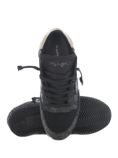 Shop Philippe Model Sequin Embellished Sneakers In Nero