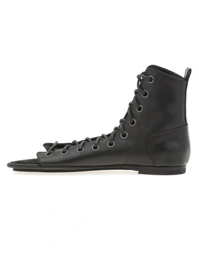 Shop Ann Demeulemeester Leather Sandal In Black