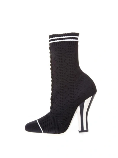 Shop Fendi Rockoko Boots In Black Elastic Yarn