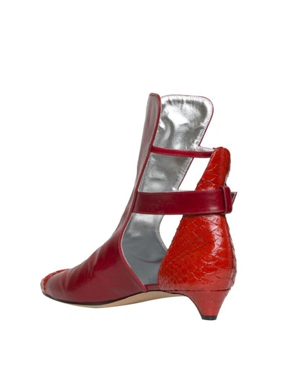 Shop Givenchy Cut-out Leather Ankle Boot In Rosso
