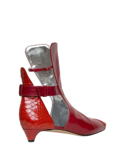 Shop Givenchy Cut-out Leather Ankle Boot In Rosso