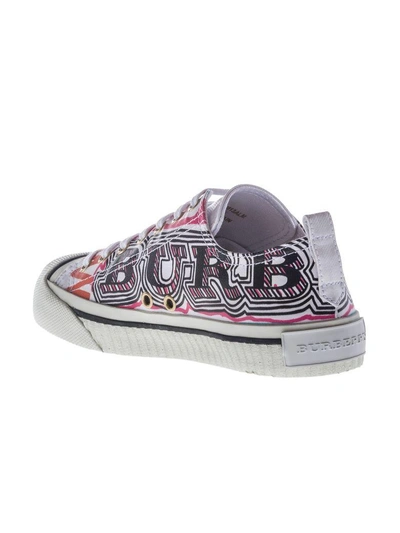 Shop Burberry Patterned Sneakers In Opticwhite