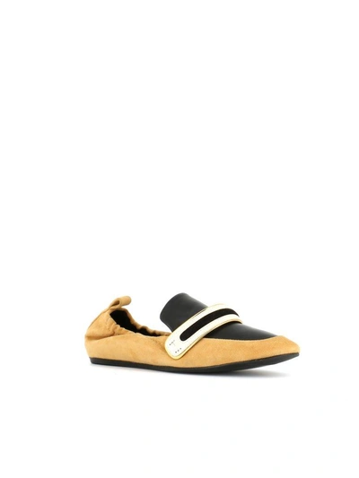 Shop Lanvin Soft Loafer In Beige/white