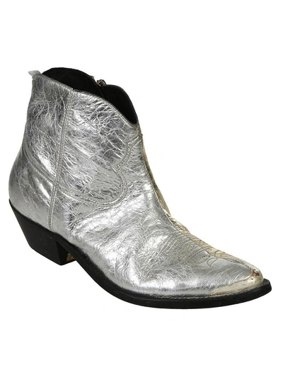 Shop Golden Goose Suede Boots In Gold-silver