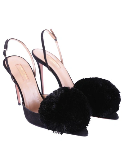 Shop Aquazzura Powder Puff Suede Pumps In Black