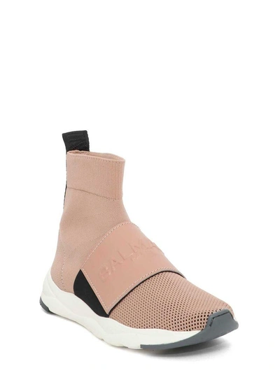 Shop Balmain Socks Sneaker In Rosa-nero