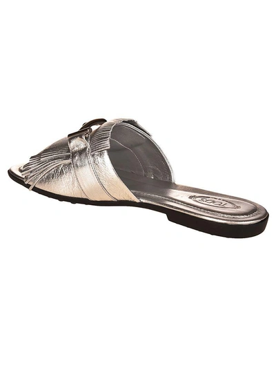 Shop Tod's Flat Shoes In Silver