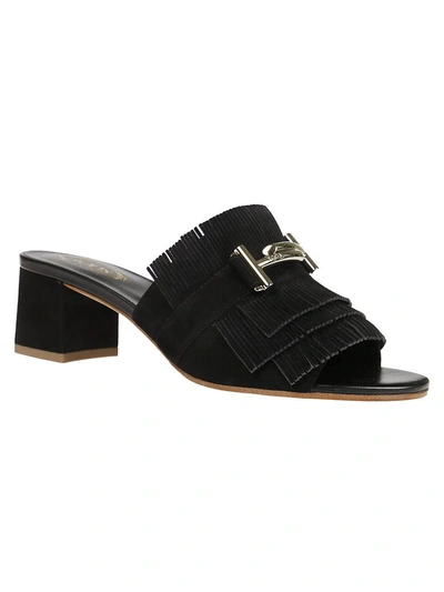 Shop Tod's Double T Fringed Mules