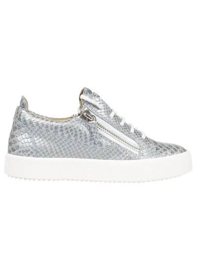 Shop Giuseppe Zanotti Nikki Python Sneakers In Azzurro