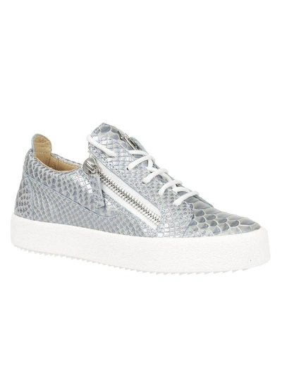 Shop Giuseppe Zanotti Nikki Python Sneakers In Azzurro