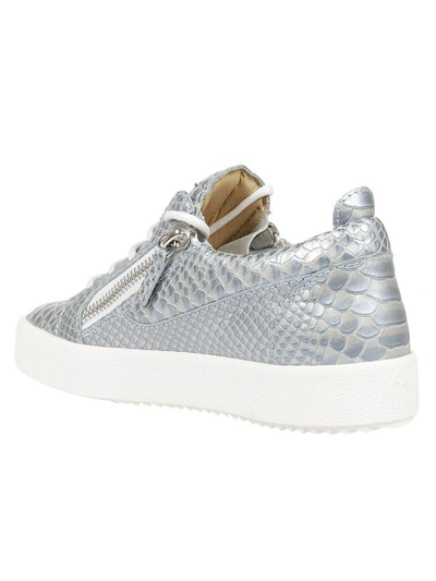 Shop Giuseppe Zanotti Nikki Python Sneakers In Azzurro