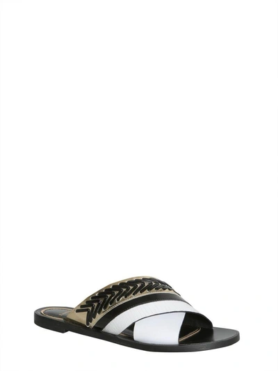 Shop Lanvin Slide Sandals In Bianco