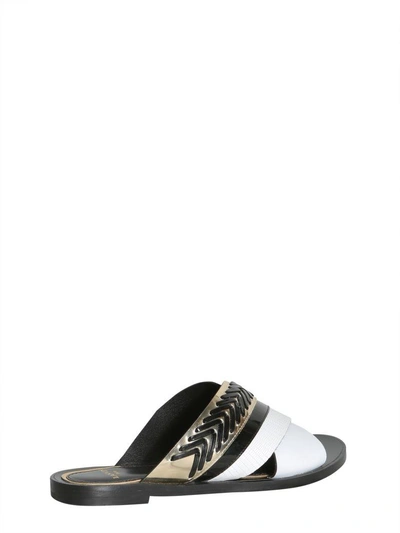 Shop Lanvin Slide Sandals In Bianco