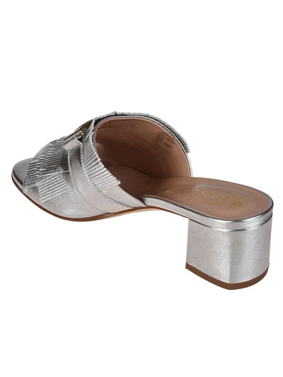 Shop Tod's Sandals In Silver