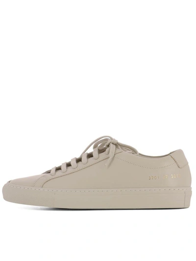 Shop Common Projects Beige Leather Sneakers