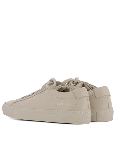 Shop Common Projects Beige Leather Sneakers