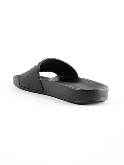 Shop Prada Logo Sliders In 04p Nero+rosa