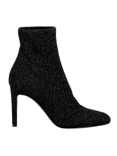 Shop Giuseppe Zanotti Design Lurex Black Stretch Ankle Boots