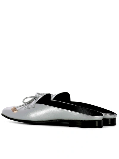 Shop Pierre Hardy Silver Leather Loafers