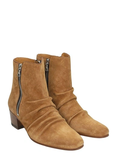 Shop Amiri Stack Boot In Brown Suede