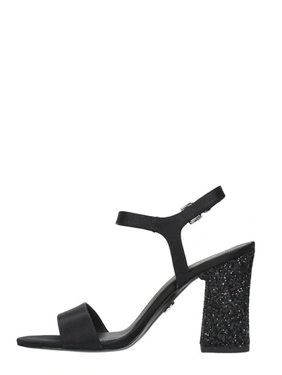 Shop Michael Kors Tori Sandal In Black Satin