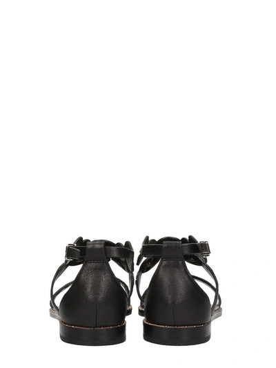 Shop Lola Cruz Black Leather Flat Sandal