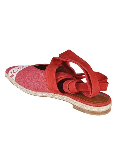 Shop Jw Anderson J.w. Anderson Open Flat Logo Ballerinas In Rosso