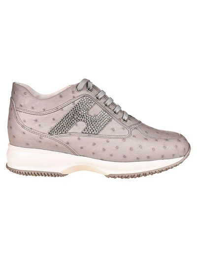 Shop Hogan Interactive H Strass Sneakers In Grey