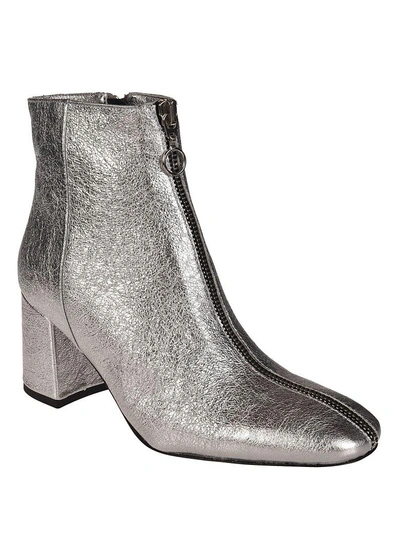 Shop Rebecca Minkoff Zipped Ankle Boots In Silver