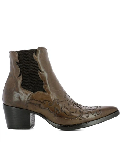 Shop Alberto Fasciani Brown Leather Heeled Ankle Boots
