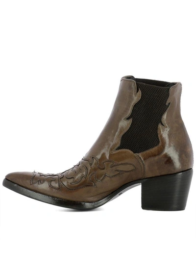 Shop Alberto Fasciani Brown Leather Heeled Ankle Boots