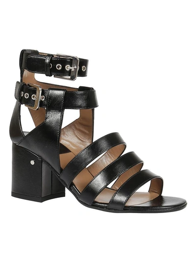 Shop Laurence Dacade Shiny Crumpled Sandals In Black