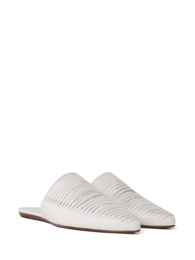 Shop Tory Burch Sienna Point-toe Leather Mule Flats In Bianco