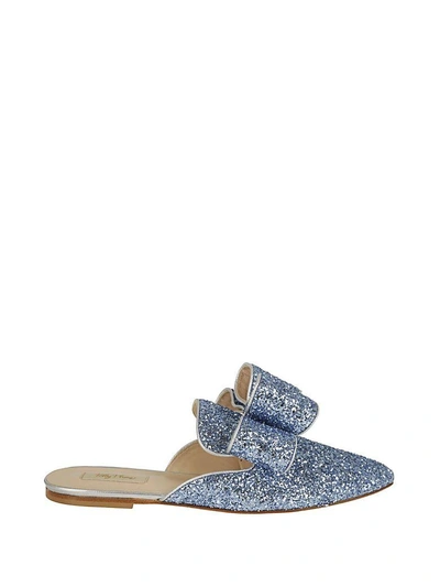 Shop Polly Plume Betty Bow Mules In Blue