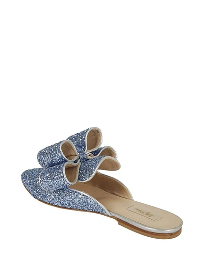 Shop Polly Plume Betty Bow Mules In Blue