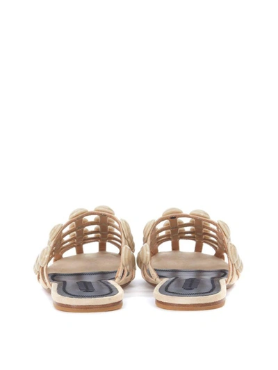 Shop Alexander Wang Amelia Beige Suede Braided Mules With Studs