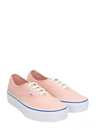 Shop Vans Authentic Platform Pink Canvas Sneakers In Rose-pink