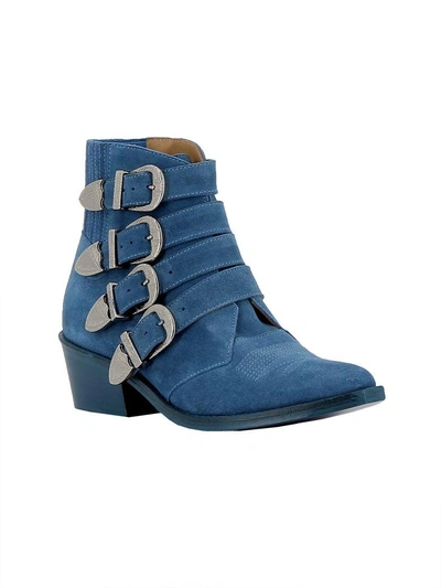 Shop Toga Light Blue Suede Ankle Boots