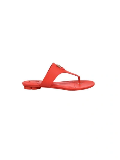 Shop Ferragamo Thong Flat Sandals In Coral